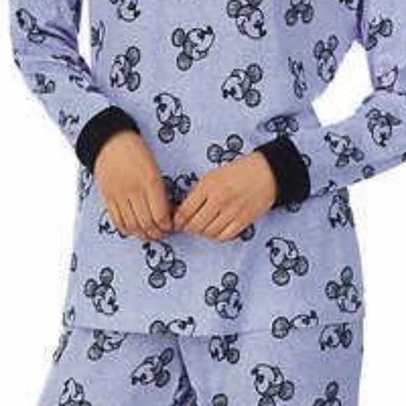New Disney Mickey Mouse 2 Piece Pajama Set Women's Size XXL Blue Soft And Cozy - Picture 7 of 11